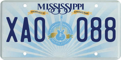 MS license plate XAO088