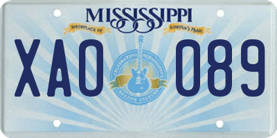 MS license plate XAO089