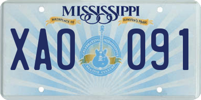 MS license plate XAO091
