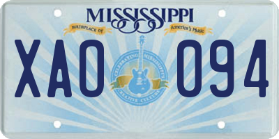 MS license plate XAO094