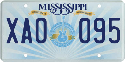 MS license plate XAO095