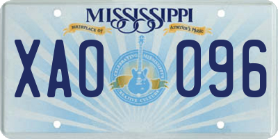 MS license plate XAO096