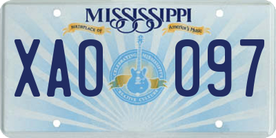 MS license plate XAO097
