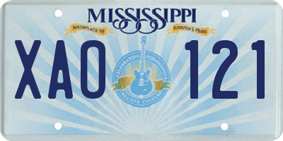MS license plate XAO121