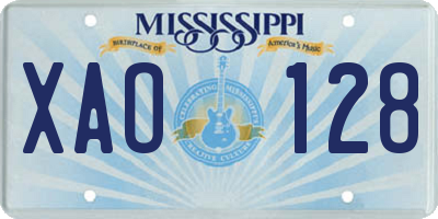 MS license plate XAO128