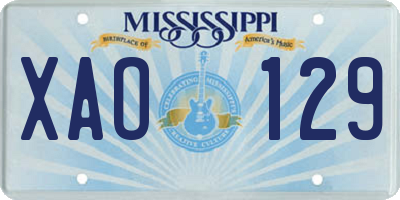 MS license plate XAO129