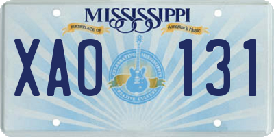 MS license plate XAO131