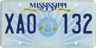 MS license plate XAO132