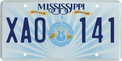 MS license plate XAO141