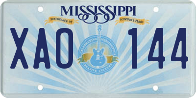 MS license plate XAO144