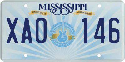 MS license plate XAO146