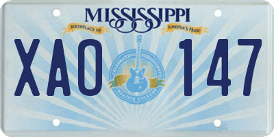 MS license plate XAO147