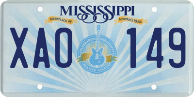 MS license plate XAO149