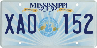 MS license plate XAO152