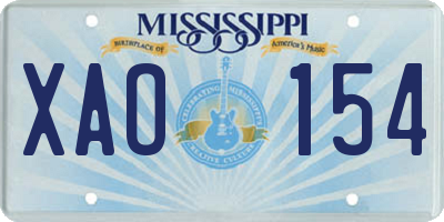 MS license plate XAO154