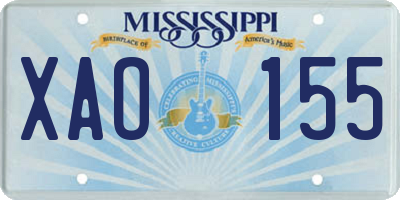 MS license plate XAO155