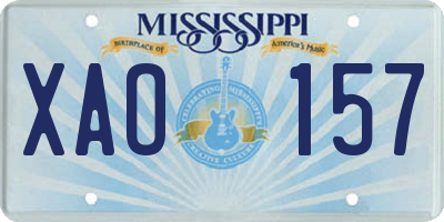 MS license plate XAO157