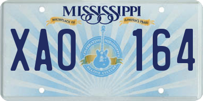 MS license plate XAO164