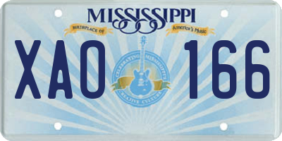 MS license plate XAO166