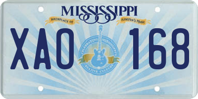 MS license plate XAO168