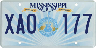 MS license plate XAO177