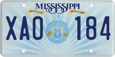 MS license plate XAO184