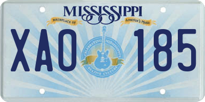 MS license plate XAO185