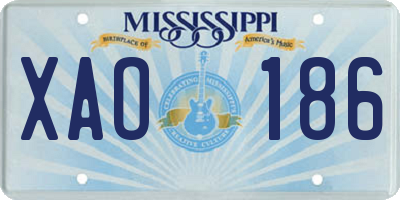 MS license plate XAO186