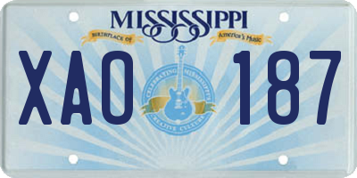 MS license plate XAO187