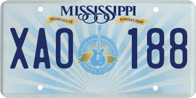 MS license plate XAO188