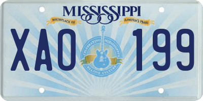 MS license plate XAO199