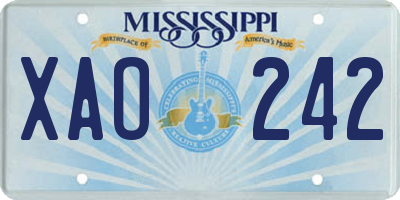 MS license plate XAO242