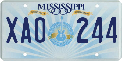 MS license plate XAO244