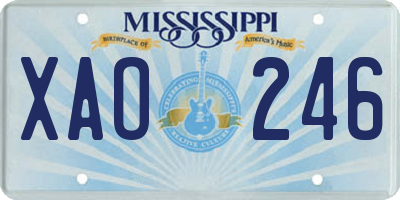 MS license plate XAO246