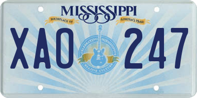 MS license plate XAO247