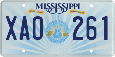 MS license plate XAO261