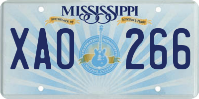 MS license plate XAO266