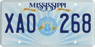 MS license plate XAO268