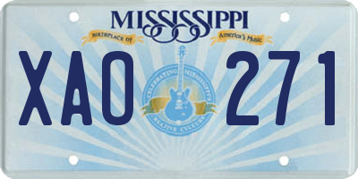 MS license plate XAO271