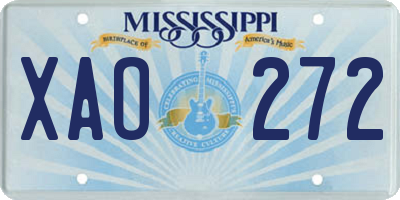 MS license plate XAO272