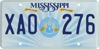 MS license plate XAO276