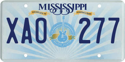 MS license plate XAO277