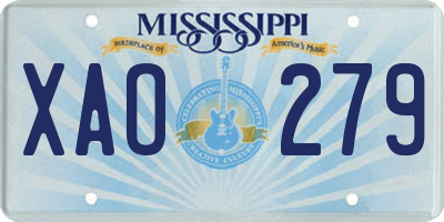 MS license plate XAO279