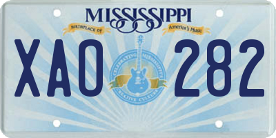 MS license plate XAO282