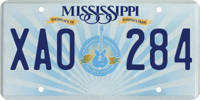 MS license plate XAO284