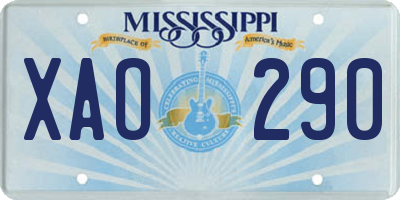 MS license plate XAO290