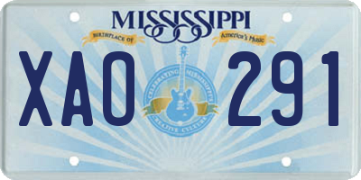 MS license plate XAO291