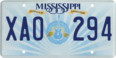 MS license plate XAO294