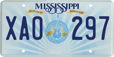 MS license plate XAO297