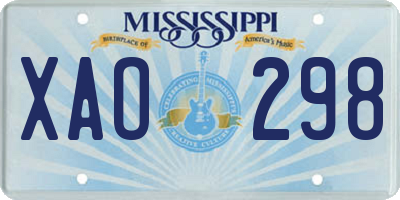 MS license plate XAO298